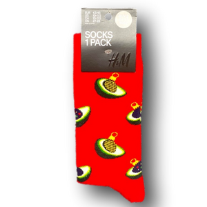 3/$18 Avocado Christmas Ornament Christmas Holiday Funny Socks - Brand New